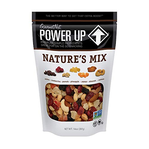 Power Up Trail Mix, Nature's Mix Trail Mix, Non-GMO, Vegan, Gluten Free, No Artificial Ingredients, Brown, 14 Oz
