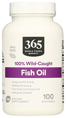 365 by Whole Foods Market, Supplements - EFAs, Fish Oil (100% Wild Caught), 100 Count