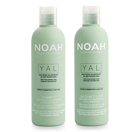 NOAH Yal Thyme + Hyaluronic Acid Shampoo and Conditioner Set, Cruelty Free, Vegan, Anti-aging, Detangling, Fortifying and Moisturizing - Hair Care for Natural Beauty - 8.5 fl.oz (250 ml) Each