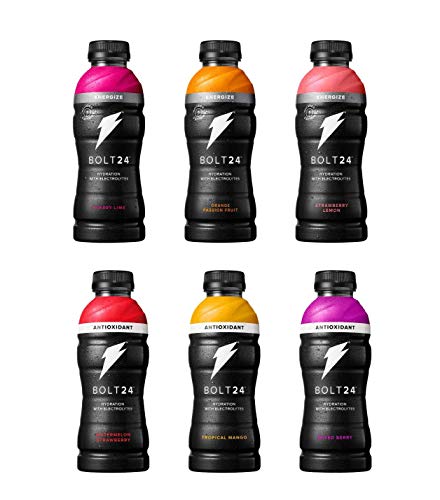 Bolt 24 Hydration Fueled By Gatorade Variety Packs (Bolt 24 Energize + Antioxident, 12 Bottles)