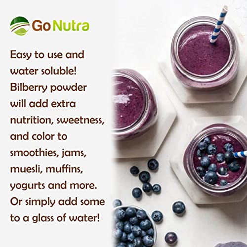 Go Nutra Bilberry Fruit Powder 10:1 Extract Antioxident 4oz.