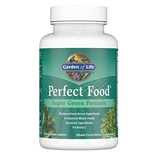 Garden of Life Whole Food Vegetable Supplement - Perfect Food Green Superfood Dietary Supplement, 75 Vegetarian Caplets