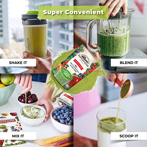Grown American Superfood - 31 Organic Whole Fruits and Vegetables - Concentrated Green Powder - Increase Energy and Performance - 100% Certified Organic and Vegan, Non-GMO - Packaging May Vary
