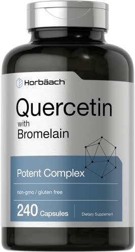 Quercetin with Bromelain Supplement | 240 Capsules | Non-GMO and Gluten Free | by Horbaach