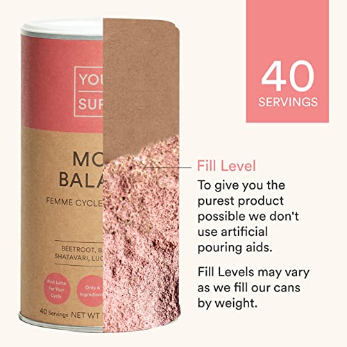 Your Super Moon Balance Superfood Powder – Natural Hormone Balance for Women, Plant Based Menopause Support & PMS Relief with Organic Maca, Baobab, Hibiscus, Shatavari & Beet Root Powder (40 Servings)