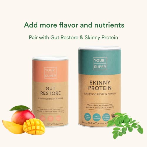 Your Super Organic Super Green Smoothie Mix – Superfood Powder for Natural Immune Support, Made with Wheatgrass, Barley Grass, Moringa, Spirulina, Chlorella & Baobab Powder (30 Servings)
