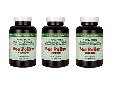 Dkocva YS Organics Bee Pollen - 200 Capsules (Pack of 3)