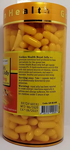 Golden Health Royal Jelly 1600mg 365 Capsules 6% 10-HDA Australian Made