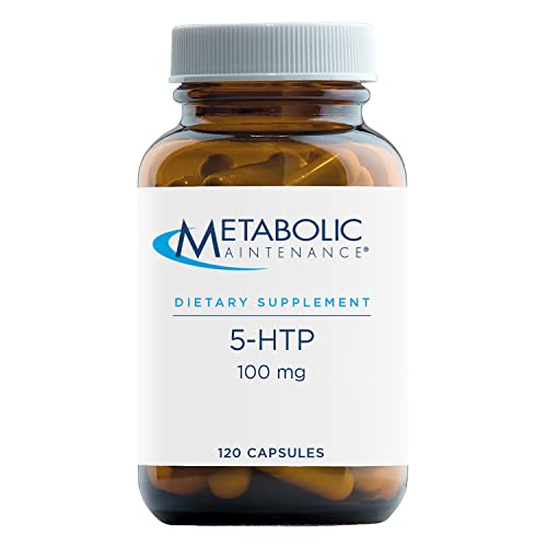 Metabolic Maintenance 5-HTP - 100mg with Vitamin B6 (P-5-P) Mood + Calm Support Supplement - Naturally Derived from Griffonia Seeds, No Gluten (120 Capsules)