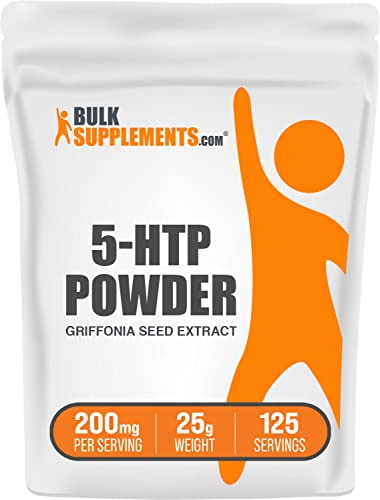 BULKSUPPLEMENTS.COM 5-HTP Powder - 5-Hydroxytryptophan - 5 HTP Supplement - 5-HTP 200mg - HTP5 Supplement - from Griffonia Seed Extract - 200mg per Serving, 125 Servings (25 Grams - 0.88 oz)
