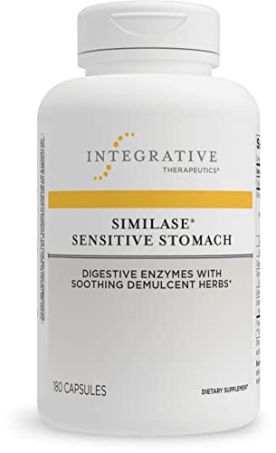 Integrative Therapeutics Similase Sensitive Stomach - Digestive Enzymes with Soothing Herbs* - Dietary Supplement with Marshmallow, Slippery Elm & Licorice Root - Dairy Free - 180 Vegetable Capsules
