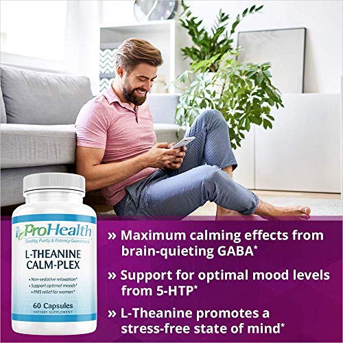 ProHealth L-Theanine Calm-Plex with GABA and 5-HTP (Suntheanine) (100 mg, 60 Medium Capsules) 2 Pack