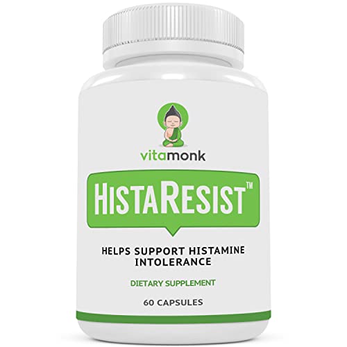 VitaMonk Histamine Blocker for Histamine Intolerance - HistaResist - SOD (DAO Enzyme Supplement Replacement) - SOD (Diamine Oxidase Replacement) - Shield Histamine for Smooth Digestion - 60 Capsules