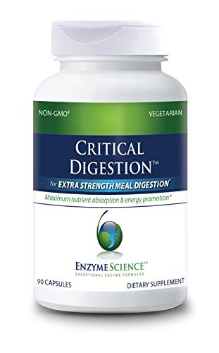 Enzyme Science Critical Digestion, 90 Capsules – High Potency Support for Digestion, Bloating, Indigestion, & Irregularity – Probiotic– Gut Health Formula –Vegetarian