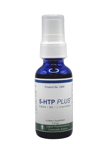 Legere Pharmaceuticals 5-HTP Plus GABA, B6, L-Carnitine Supplement Spray 1 fl oz. Supports Sleep and relaxation.