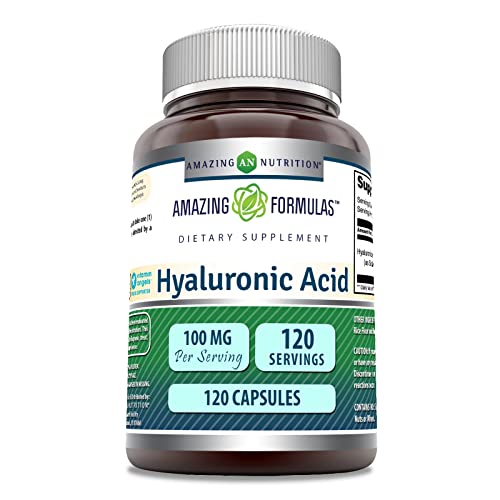 Amazing Formulas Hyaluronic Acid 100mg 120 Capsules Supplement | Non GMO | Gluten Free | Made in USA