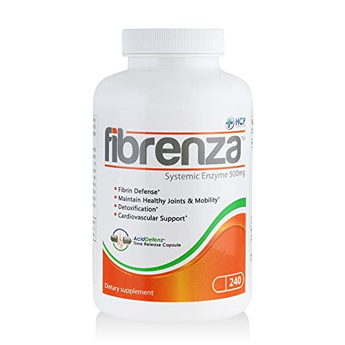HCP Formulas - Fibrenza - Systemic Enzyme Complex with Fibrinolytic & Proteolytic Enzymes - Fibrin Defense & Cardiovascular Support - Vegetarian - Dietary Supplement - 240 Caps
