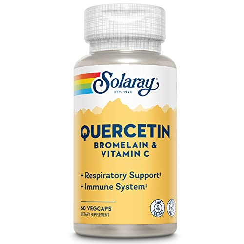 SOLARAY Quercetin Bromelain & Vitamin C, Immune System, Sinus, Respiratory & Antioxidant Activity Support, Vegan, 500mg of Quercetin & 1,235mg of VIT C, 60 Day Guarantee