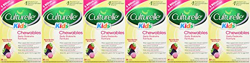 Culturelle Kids Chewables pXUwqM, Natural Bursting Berry Flavor, 30 Count (6 Pack)