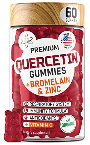 BioVit Quercetin 500MG Gummies - Organic Quercetin Supplements for Immune System & Allergy - Activated Quercetin with Bromelain, Zinc & Vitamin C - Quercetin for Kids & Adults - 60 Quercetin Gummies