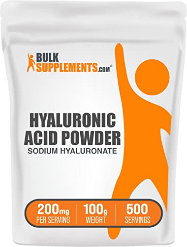 BulkSupplements.com Hyaluronic Acid Powder - Hyaluronic Acid Supplements - Hyaluronic Acid 200mg - Hyaluronic Acid Food Grade - 200mg of Pure Hyaluronic Acid per Serving (100 Grams - 3.5 oz)
