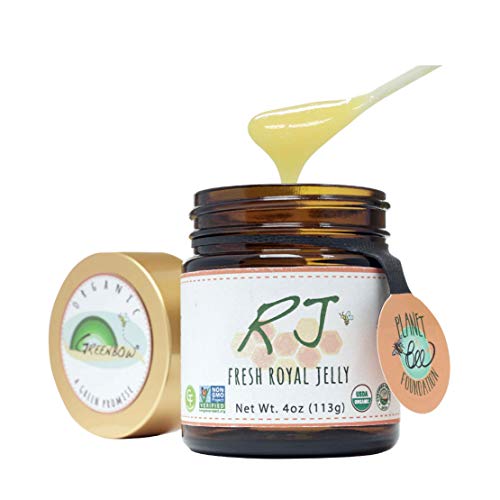 Greenbow Organic Fresh Royal Jelly - 100% USDA Certified Organic, Non-GMO, Pure, Gluten Free - One of The Most Nutrition Packed - (113g)