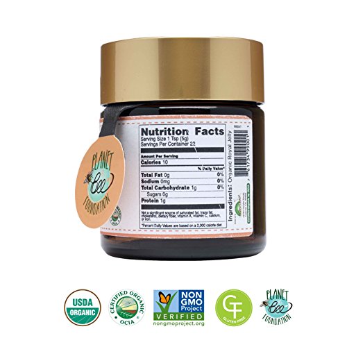 Greenbow Organic Fresh Royal Jelly - 100% USDA Certified Organic, Non-GMO, Pure, Gluten Free - One of The Most Nutrition Packed - (113g)
