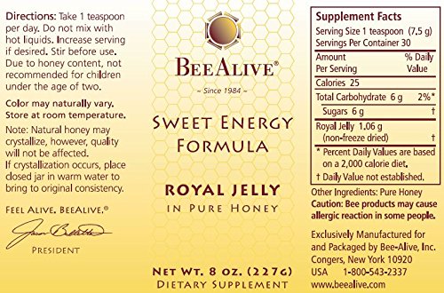 BeeAlive Sweet Energy Formula (Queen's Harvest) Royal Jelly and Honey