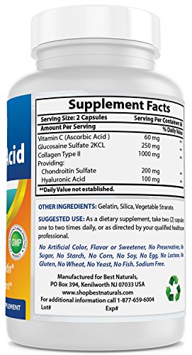 Best Naturals Hyaluronic Acid 100 mg 120 Capsules - Support Healthy Joints and Youthful Skin (859375002702)