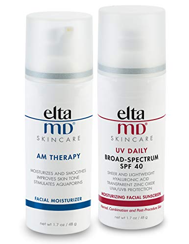 EltaMD UV Daily Facial Sunscreen Broad-Spectrum SPF 40 with Therapy Facial Moisturizer, Oil-free, Lightweight, Fragrance-free, Dermatologist-Recommend