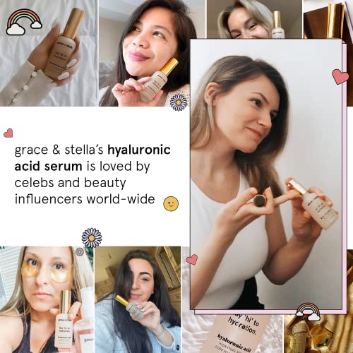 Hyaluronic Acid Serum (50ml, Dropper) - Vegan - Hyaluronic Acid Serum For Face, Acido Hialuronico to Hydrate and Remove Fine Lines + Wrinkles, Boost Collagen - By Grace and Stella