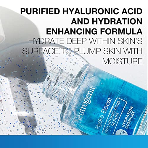 Neutrogena Hydro Boost Hyaluronic Acid Serum For Face with Vitamin B5, Lightweight Hydrating Face Serum for Dry Skin, Oil-Free, Non-Comedogenic, Fragrance Free, 1 oz