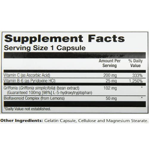 Solaray L-5-HTP with B-6 and C Capsules, 100mg, 60 Count