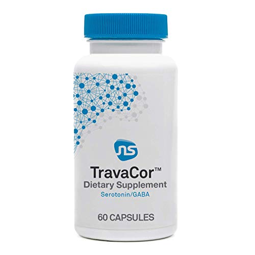 NeuroScience TravaCor - Serotonin Supplement with L-Theanine, 5-HTP, B12 + Vitamin B6 - Improve Mood + Feeling Happy - Reduce Stress, Anger + Anxiousness (60 Capsules)