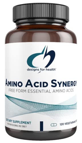Designs for Health Amino Acid Synergy - Vegetarian Essential Amino Acids Supplement with BCAAs, Alpha-Ketoglutarate, Methionine + B6 (P-5-P) - Support for Athletes + Muscles (120 Capsules)