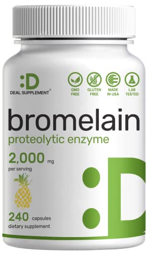 Bromelain Supplement 500mg, 180 Capsules, Optimal Dosage (300 GDU/g)