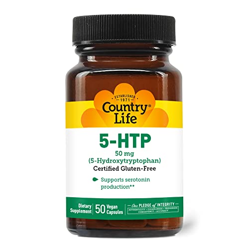 Country Life - 5-HTP, Supports Biosynthesis of Seratonin, 50 mg - 50 Vegetarian Capsules