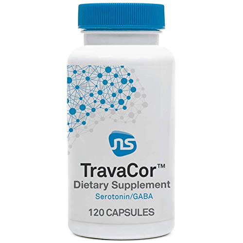 NeuroScience TravaCor - Serotonin Supplement with L-Theanine, 5-HTP, B12 + Vitamin B6 - Improve Mood + Feeling Happy - Reduce Stress, Anger + Anxiousness (120 Capsules)