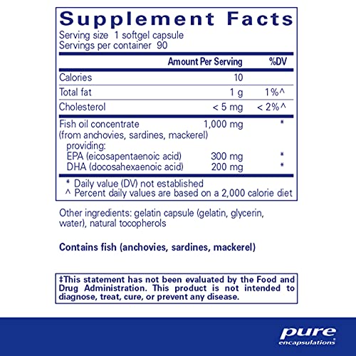 Pure Encapsulations EPA/DHA Essentials | Fish Oil Concentrate Supplement to Support Cardiovascular Health*