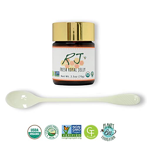 Greenbow Organic Fresh Royal Jelly - 100% USDA Certified Organic, Non-GMO, Pure, Gluten Free - One of The Most Nutrition Packed - (70g)