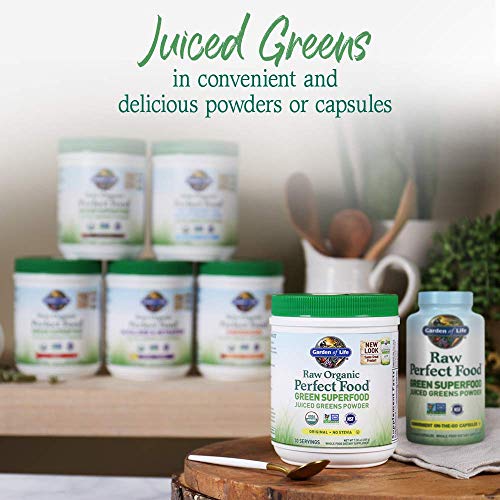 Garden of Life Raw Perfect Superfood Juiced Greens Powder Capsules, Non-GMO, Gluten Free, Vegan Whole Dietary Supplement, Organic, Sprouts Probiotics, 240 Count