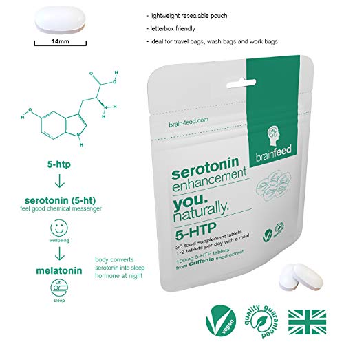 Serotonin Supplement 5HTP |100mg 5 HTP per Tablet | Natural 5-HTP Supplement from Griffonia Seed Extract | Mood Booster | 30 Tablets- 1 a Day