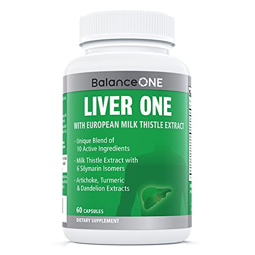 Balance ONE Liver One Supplements - 10 Antioxidant Ingredients for Natural Liver Support - Milk Thistle, Molybdenum, Dandelion, Artichoke - Vegan, Non-GMO - 30 Day Supply