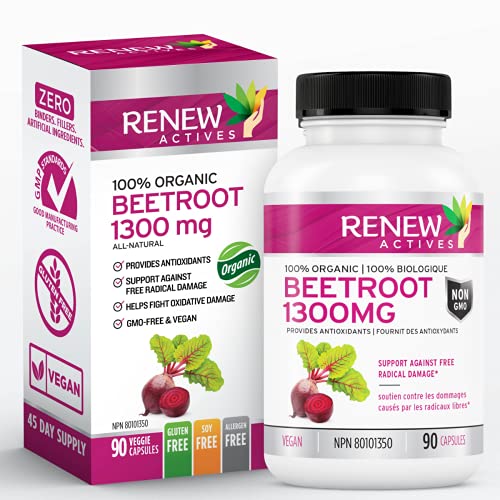 Renew Actives Organic Beetroot Supplement 90 Veggie Capsules