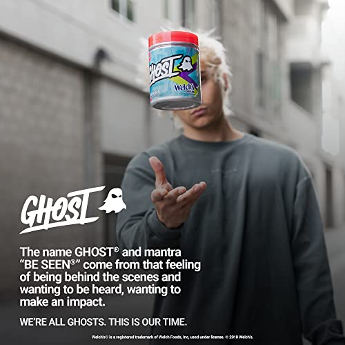 GHOST Amino: Essential Amino Acid Supplement, Welch's Grape - 20 Servings - Intra-Workout Powder for Hydration & Recovery 4.5g BCAA & 5.5g EAA - Soy & Gluten-Free, Vegan