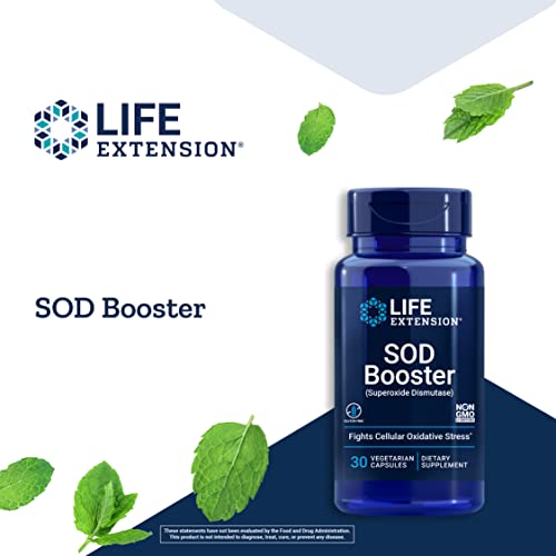 Life Extension SOD Booster - Superoxide Dismutase Supplement - Antioxidant for Liver Health and Detox - with Chokeberry Extract & Melon Concentrate - Gluten-Free, Non-GMO, Vegetarian – 30 Capsules