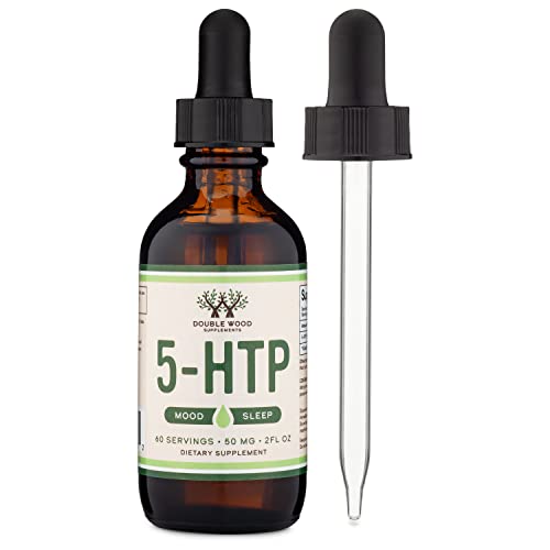 5HTP Liquid Drops - More Absorbable and Effective Than 5 HTP Capsules (60 Servings of 50mg 99%+ 5-HTP) Serotonin Supplement for Mood, Sleep, and Relaxation (Manufactured in The USA) by Double Wood