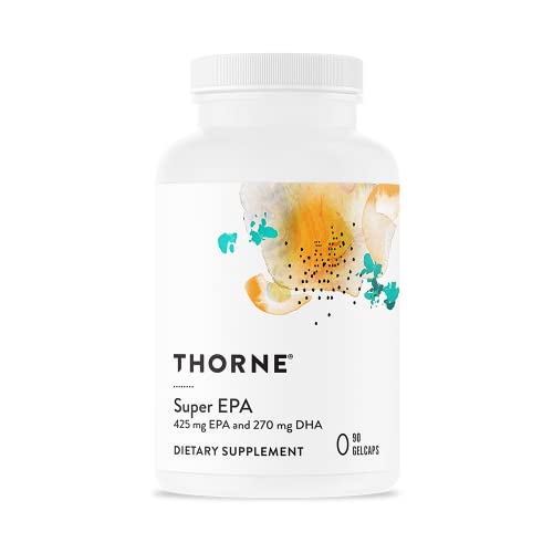 Thorne Super EPA - Omega-3 Fatty Acids EPA 425mg and DHA 270mg Supplement - Support Brain, Cardiovascular, Joints, and Skin - Gluten-Free, Dairy-Free, Soy-Free - 90 Gelcaps