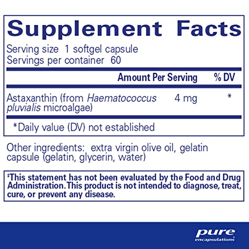 Pure Encapsulations Astaxanthin | Antioxidant Supplement for Joints, Skin and Eye Health, and Free Radicals*
