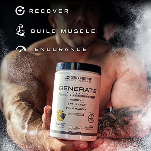 Cutler Nutrition Ultimate BCAA EAAs Amino Acids Powder Generate Post Workout Recovery Drink Mix with 5g BCAA Powder and 2g Essential Amino Acids for Muscle Recovery | Sour Lemonade (30 SVG)